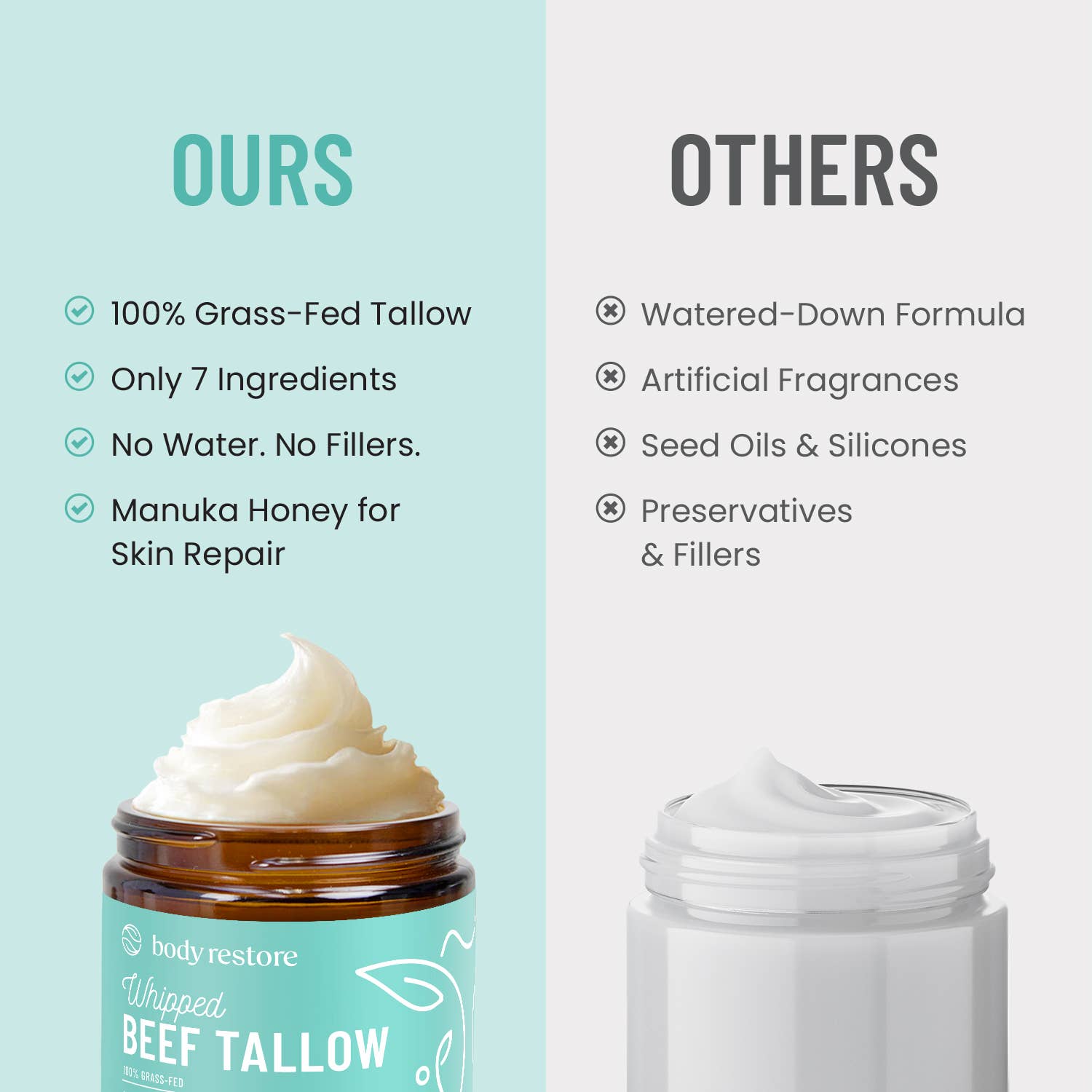 Eucalyptus & Mint Tallow Balm - Grass-Fed & Manuka Honey