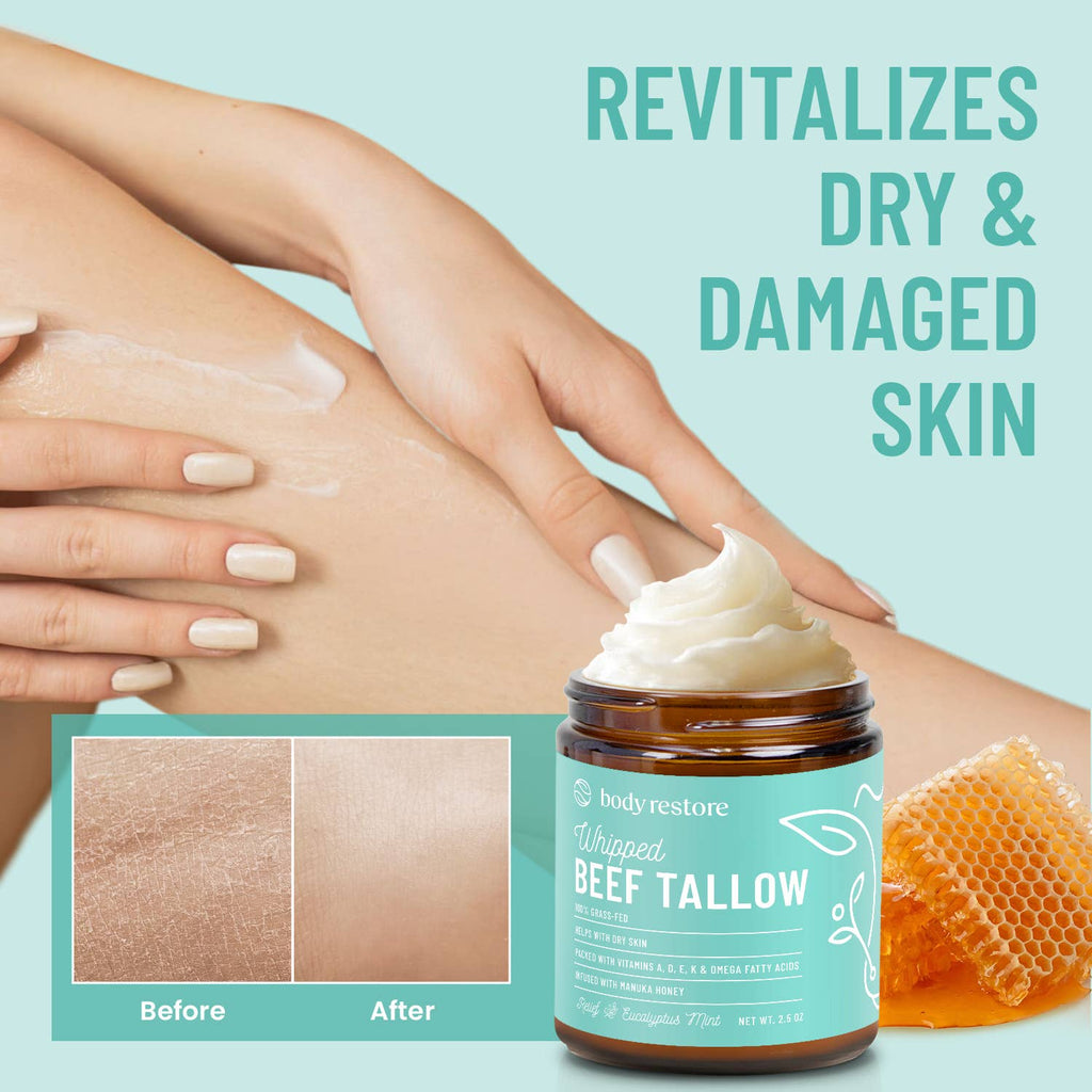 Eucalyptus & Mint Tallow Balm - Grass-Fed & Manuka Honey