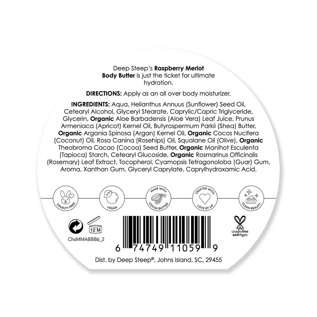 Charleston Meet Me At Broad Body Butter 6oz Raspberry Merlot