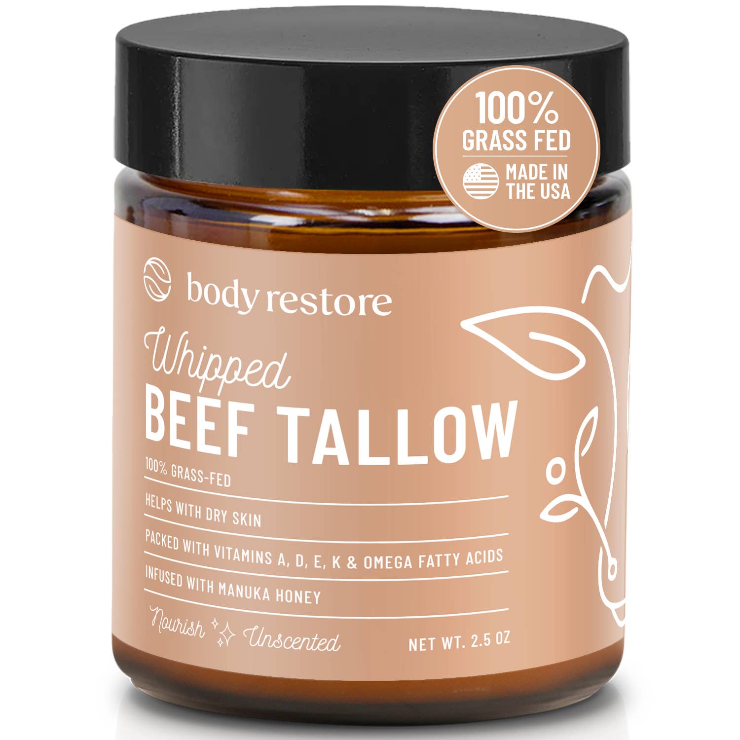 Unscented Tallow Balm - Grass-Fed & Manuka Honey Skin Repair