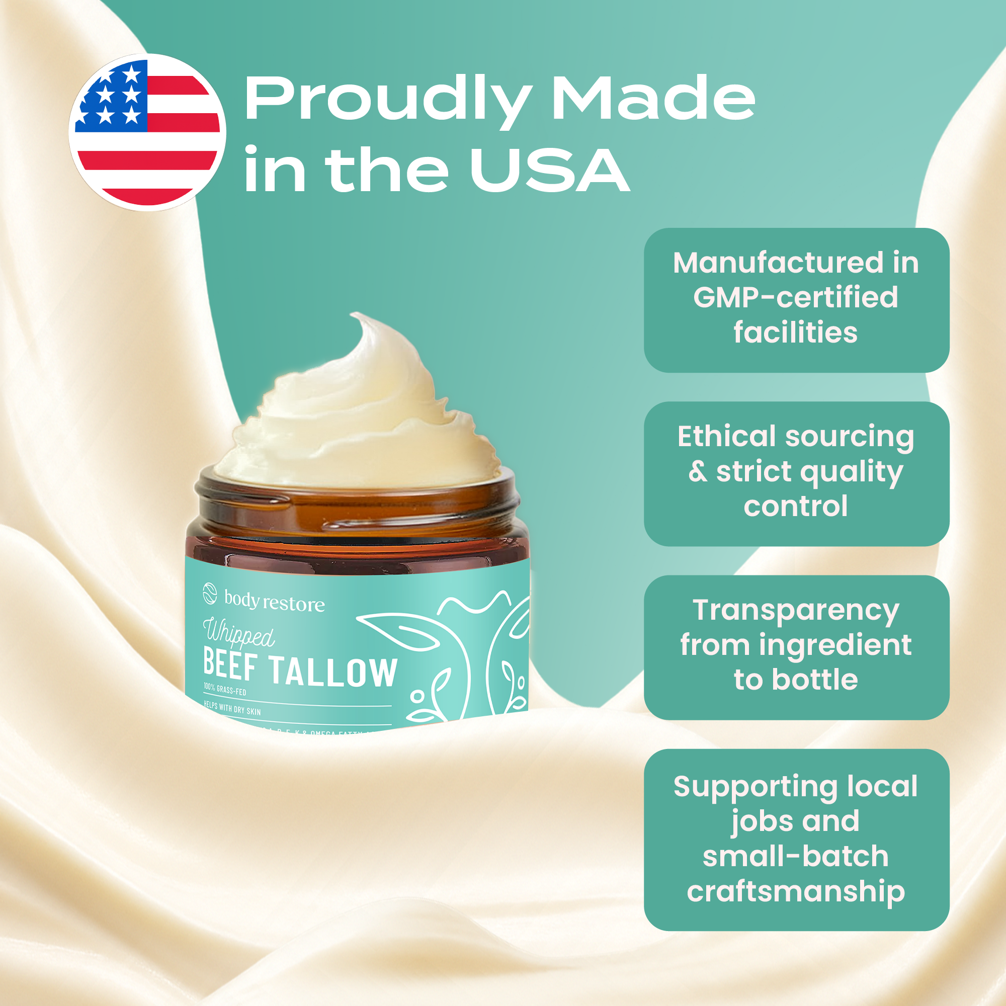 Eucalyptus & Mint Tallow Balm - Grass-Fed & Manuka Honey