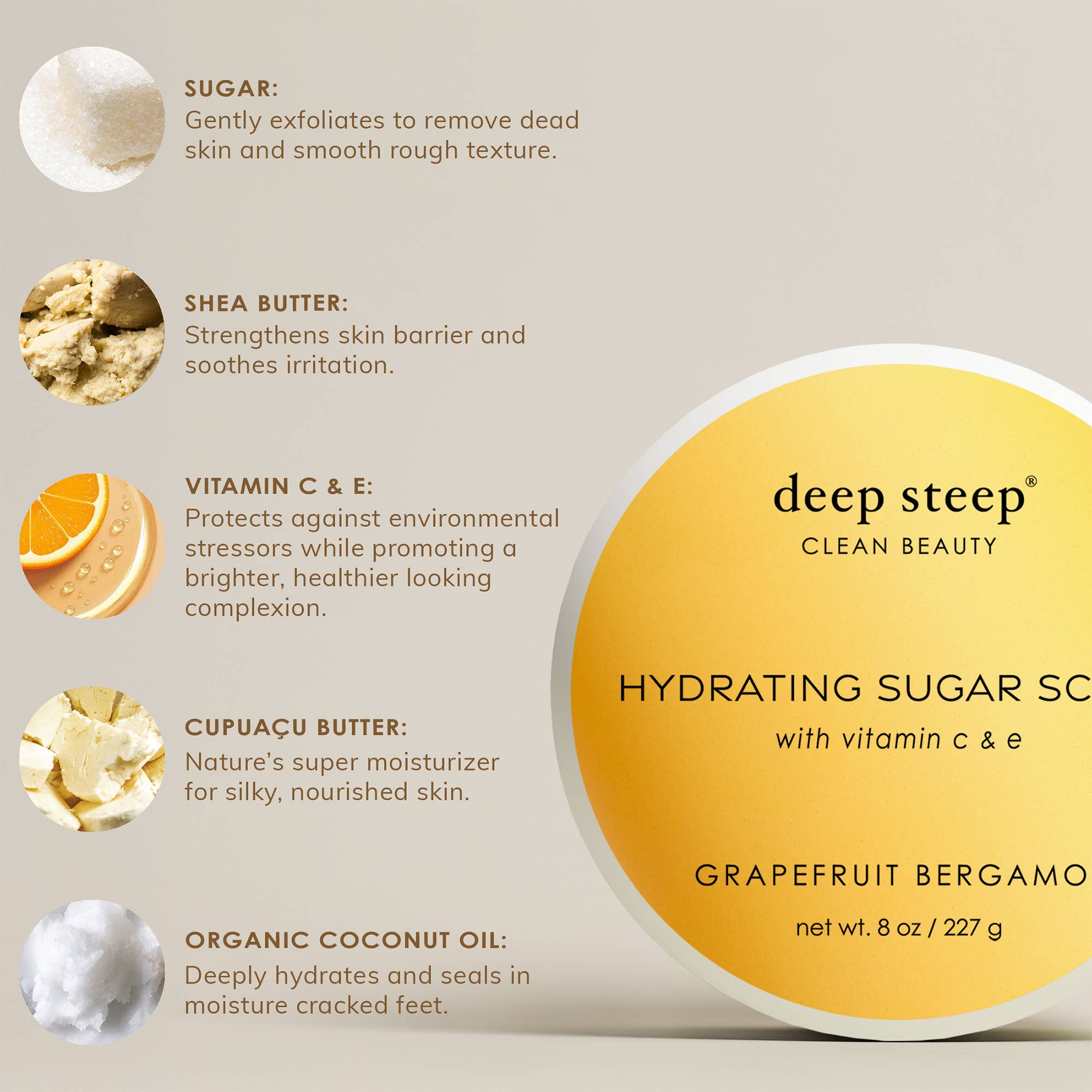 Lavender Vanilla Exfoliating & Smoothing Sugar Scrub 8oz