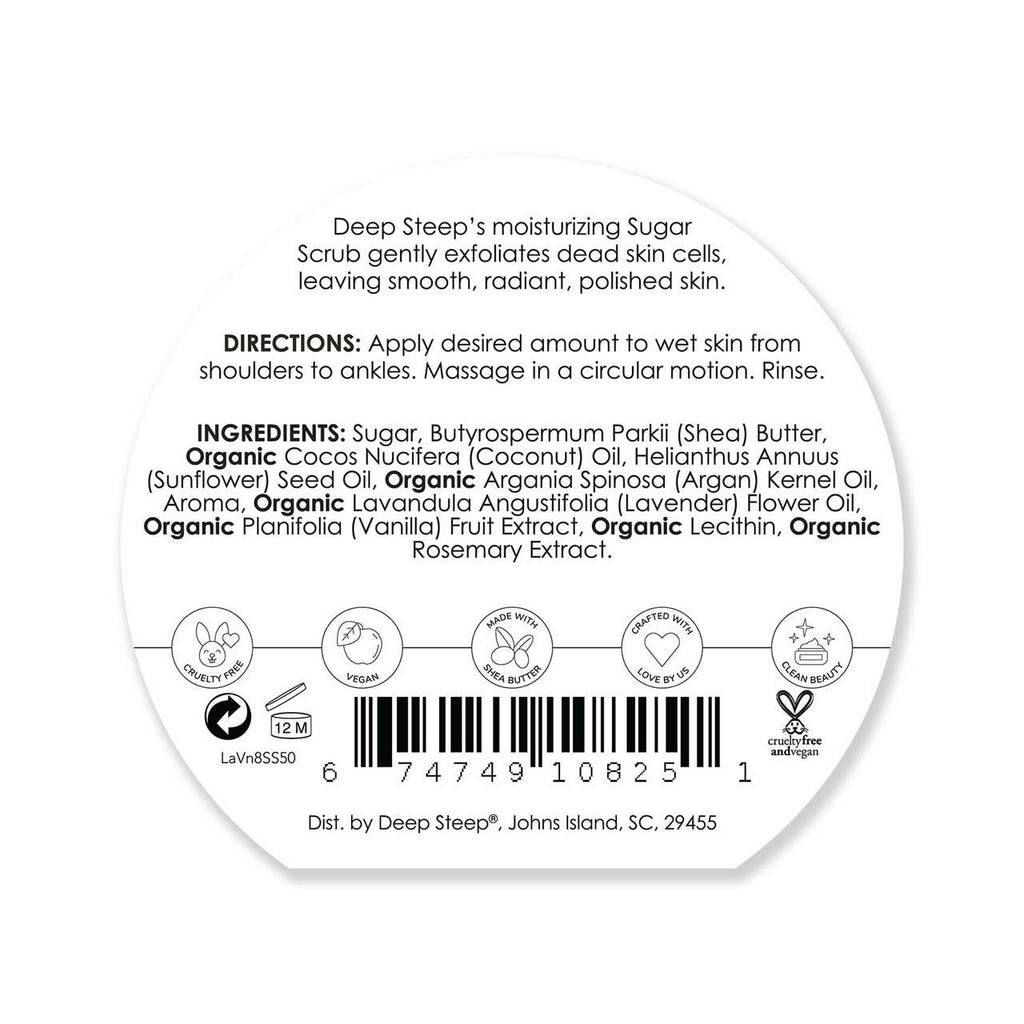Lavender Vanilla Exfoliating & Smoothing Sugar Scrub 8oz