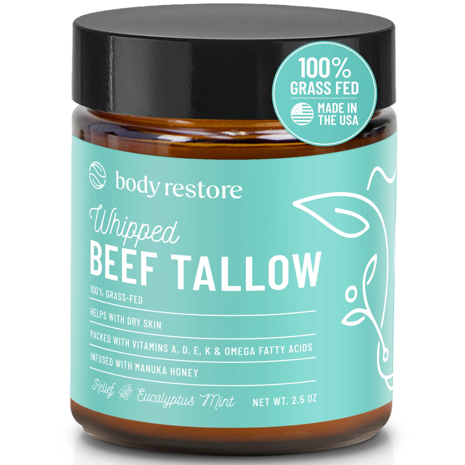 Eucalyptus & Mint Tallow Balm - Grass-Fed & Manuka Honey