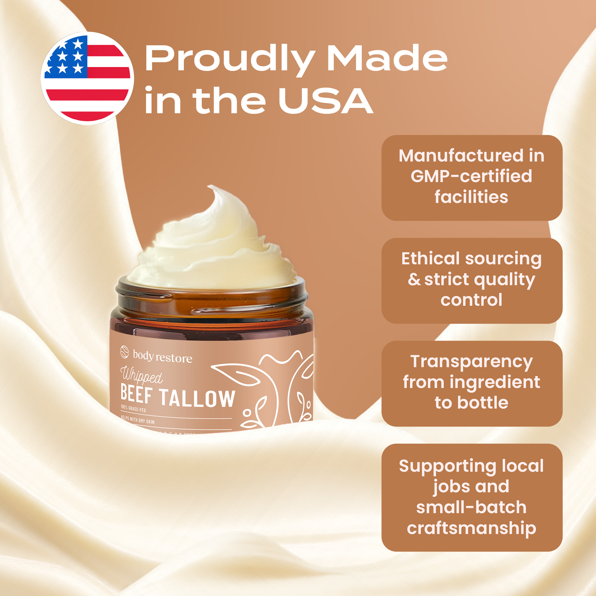 Unscented Tallow Balm - Grass-Fed & Manuka Honey Skin Repair