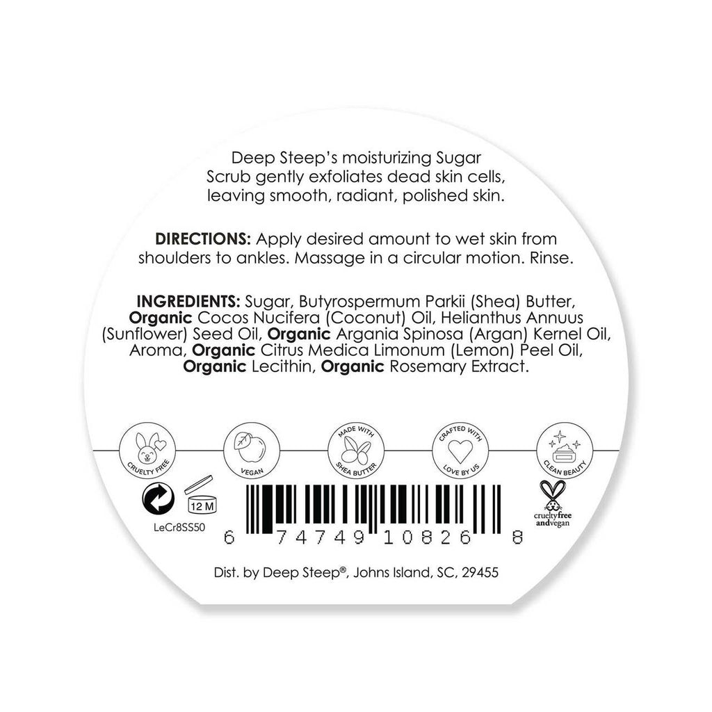 Lemon Cream Exfoliating and Smoothing Sugar Scrub 8oz