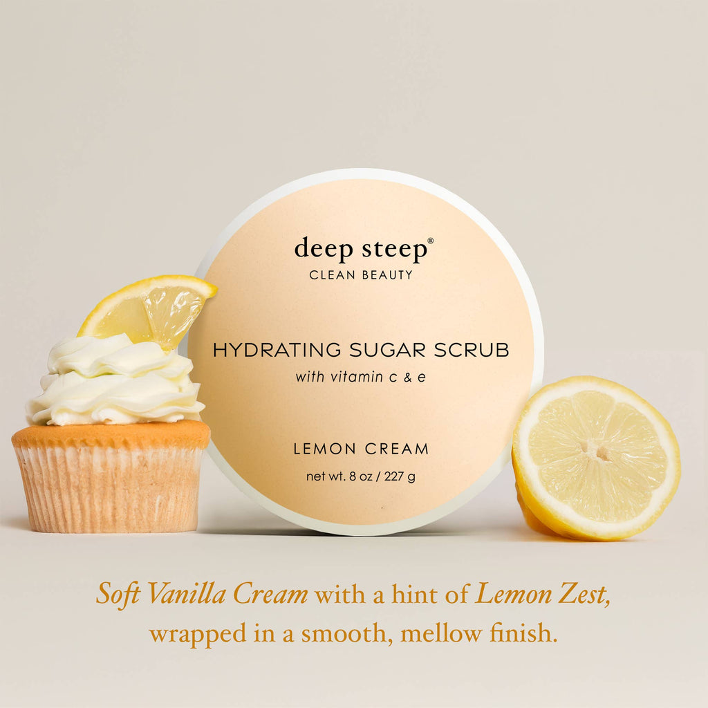 Lemon Cream Exfoliating and Smoothing Sugar Scrub 8oz